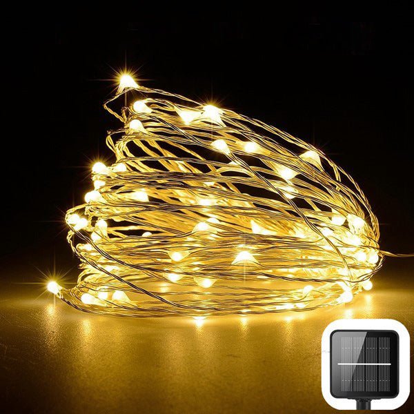 100 200 LED Solar Copper Wire String Light