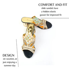 Vibrant and stylish wedge heel shoes designed for women -Multimart