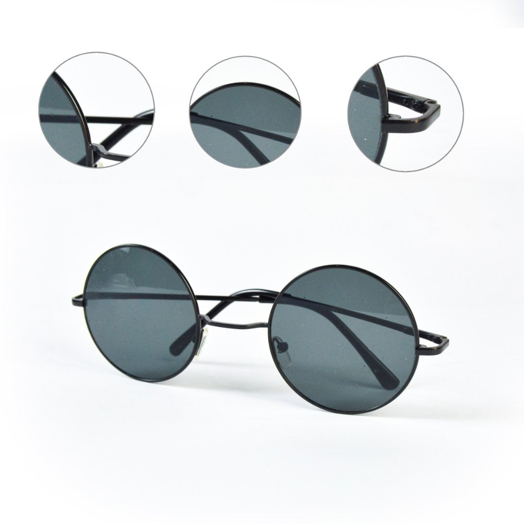 Step into timeless style with these Retro Round Sunglasses. Featuring a sleek metal frame and classic glass lenses -Multimart