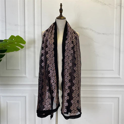 Multifunctional Air Flower Embroidered Headscarf For WomenConditioning Shawl Blanket Scarf (Copy)