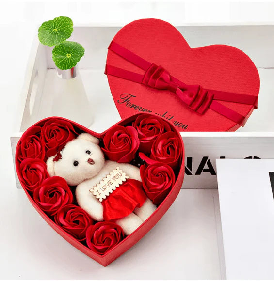 Heart-Shaped Flower Gift Box