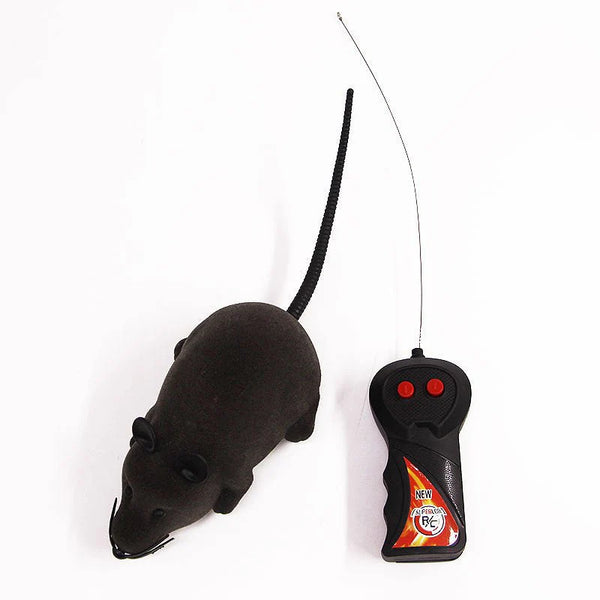New Flocking Electric Remote Control Simulation Funny Cat Mouse Color Box Packaging Cat Toy Pet Supplies Self-Contained Battery