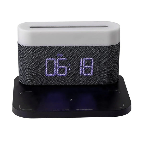 Table Lamp Bedroom Desktop Bedside Lamp Clock Four-in-one Wireless Phone Charger